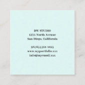 Carte de visite moderne Blue Mint Gold Sparkings (Dos)