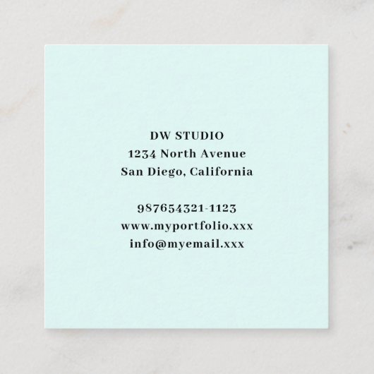 Carte de visite moderne Blue Mint Gold Sparkings (Dos)