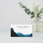 Carte De Visite Moderne Blue Mountains Silhouette Massage Thérapie (Debout devant)