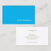 Carte De Visite Moderne Blue Professional (Devant / Derrière)