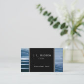 Carte de visite moderne Blue Stripes (Debout devant)