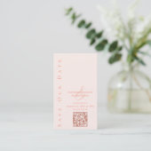 Carte De Visite Moderne Blush-Enregistrer le code Date-QR- (Debout devant)