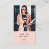 Carte De Visite Moderne Blush Pink Professionnel (Devant)