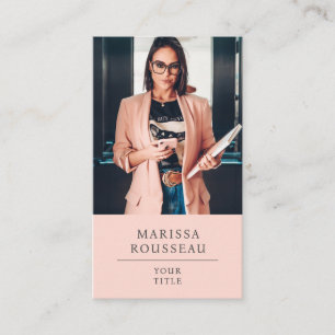 Carte De Visite Moderne Blush Pink Professionnel