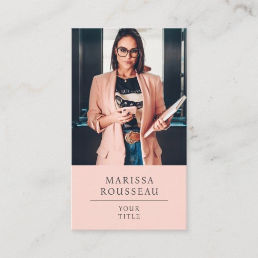Carte De Visite Moderne Blush Pink Professionnel (Devant)