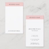 Carte De Visite Moderne Blush Pink Simple Modèle élégant tendance (Devant / Derrière)