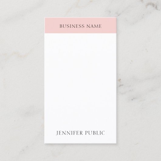 Carte De Visite Moderne Blush Pink Simple Modèle élégant tendance (Devant)