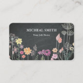 Carte De Visite Moderne Boho Floral Kraft (Devant)