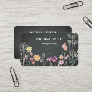 Carte De Visite Moderne Boho Floral Kraft
