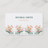 Carte De Visite Moderne Boho Floral Kraft (Devant)