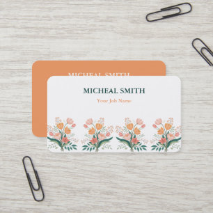 Carte De Visite Moderne Boho Floral Kraft