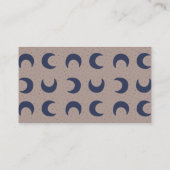 Carte De Visite Moderne Boho Lunes Beige Bleu Tendance Simple (Dos)
