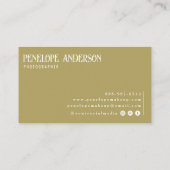 Carte De Visite Moderne Boho Neutre Sage Vert | Élégante tendance (Dos)