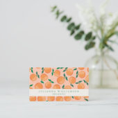 Carte De Visite Moderne Boho Oranges Agrumes Blush Vert (Debout devant)