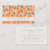 Carte De Visite Moderne Boho Oranges Agrumes Blush Vert (Devant / Derrière)