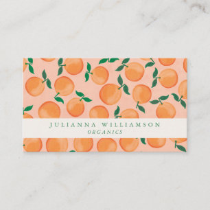 Carte De Visite Moderne Boho Oranges Agrumes Blush Vert