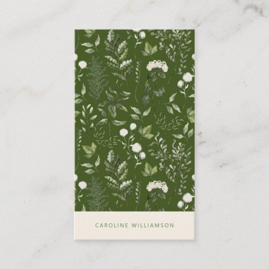Carte De Visite Moderne Boho Plantes Vertes Botanique (Devant)
