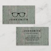 Carte De Visite Moderne Bois Vert Logo de Lunettes Rustique & Raff (Devant / Derrière)