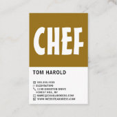 Carte De Visite Moderne Bold, Chef, Cuisine (Devant)