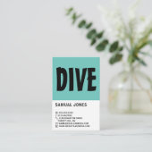 Carte De Visite Moderne Bold, instructeur de plongée sous-marine (Debout devant)