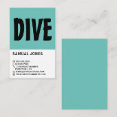 Carte De Visite Moderne Bold, instructeur de plongée sous-marine (Devant / Derrière)