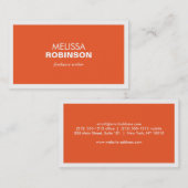 Carte De Visite MODERNE & BOLD - Orange/Blanc (Devant / Derrière)