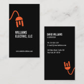 CARTE DE VISITE MODERNE BOLD ORANGE ELECTRICIAN LO (Devant / Derrière)