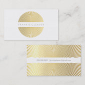 Carte De Visite MODERNE BOLD SPOT simple smart or feuille sunburd' (Devant / Derrière)
