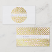 Carte De Visite MODERNE BOLD SPOT tressé motif or main tiré (Devant / Derrière)