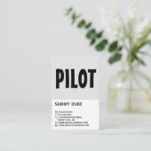 Carte De Visite Moderne Bold, Vol Steward & Pilote (Debout devant)