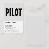 Carte De Visite Moderne Bold, Vol Steward & Pilote (Devant / Derrière)