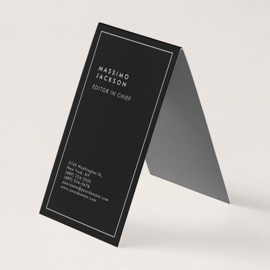 Carte De Visite Moderne Bordure Noir Blanc Tendance (Devant)