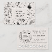 Carte De Visite Moderne Botanique Blush & Black 10 Visiter Loyauté (Devant / Derrière)