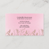 Carte De Visite Moderne Botanique Boho Photo Script Rose Pâle (Dos)