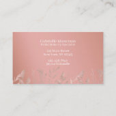Carte De Visite Moderne Botanique Boho Photo Script Rose Poussiére (Dos)