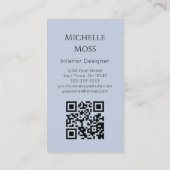 Carte De Visite Moderne Botanique Succulent QR code vert (Dos)