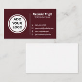 Carte de visite moderne Bourgogne Ajouter un logo (Devant / Derrière)