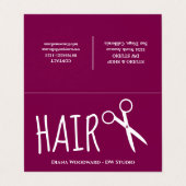 Carte De Visite Moderne Bourgogne Coiffeuse Rouge Fidélité (Extérieur déplié)