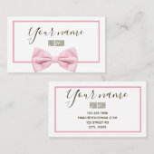Carte De Visite Moderne Bow rose Stylo Simple (Devant / Derrière)