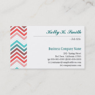 Carte De Visite moderne, branché, cool, coloré chevron élégant