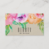 Carte De Visite Moderne brillant Floral Brown Kraft Glam Country C (Devant)