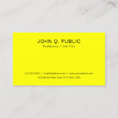 Carte De Visite Moderne brillant Neon brillant Jaune clair Élégant (Dos)