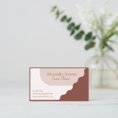 Carte de visite moderne Brown Beige Boho Retro (Debout devant)