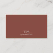 Carte de visite moderne Brown Beige Boho Retro (Dos)