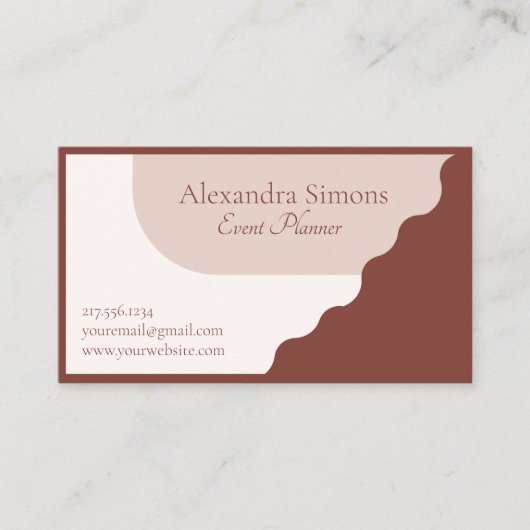 Carte de visite moderne Brown Beige Boho Retro (Devant)