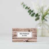 Carte de visite moderne Brown en bois (Debout devant)
