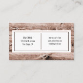 Carte de visite moderne Brown en bois (Dos)