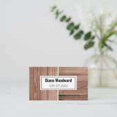 Carte de visite moderne Brown en bois (Debout devant)