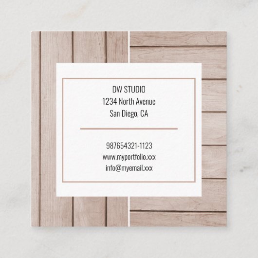 Carte de visite moderne Brown en bois (Dos)