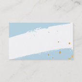 Carte De Visite MODERNE BRUSH STROKE mignon bébé bleu splatz or (Dos)